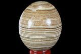 Polished, Banded Aragonite Egg - Morocco #98445-1